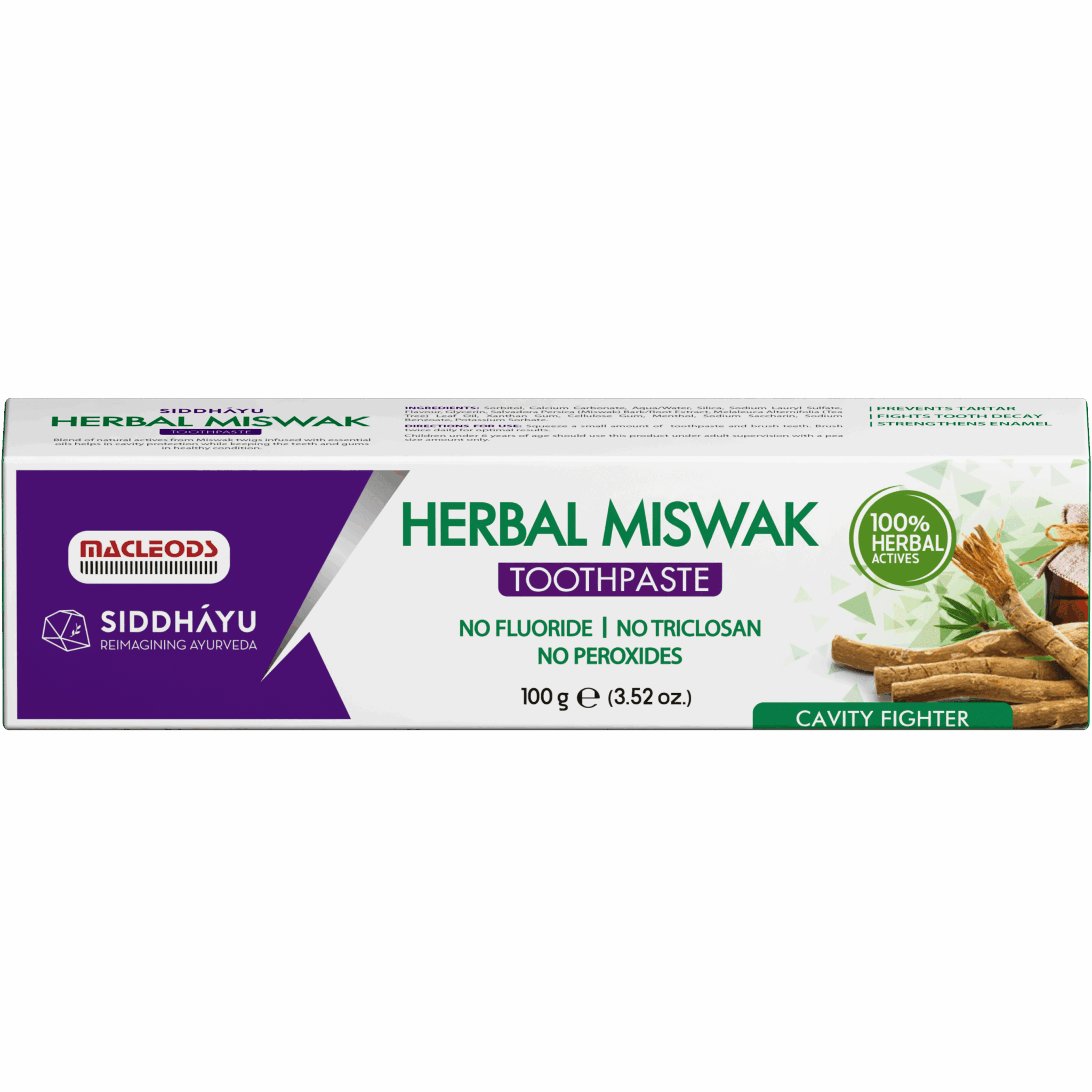 Maskwas Toothpaste Herbal Miswak Toothpaste 100g - Macleods Health